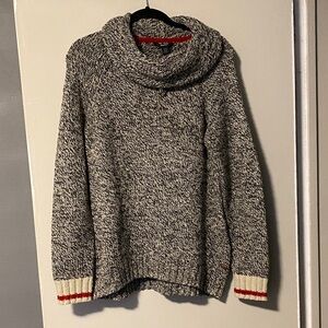 Roots Black and White Cowl Neck Sweater